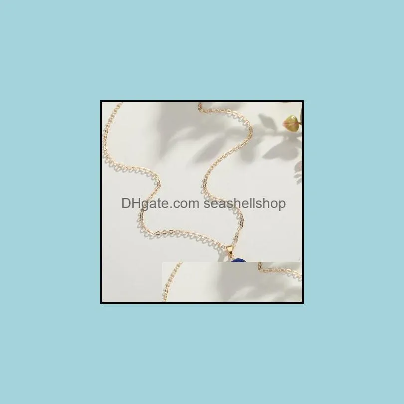 Colares pendentes pingentes jóias de jóias de ouro colar de peito de ouro azul mal para mulheres entrega 2021 lcbqp
