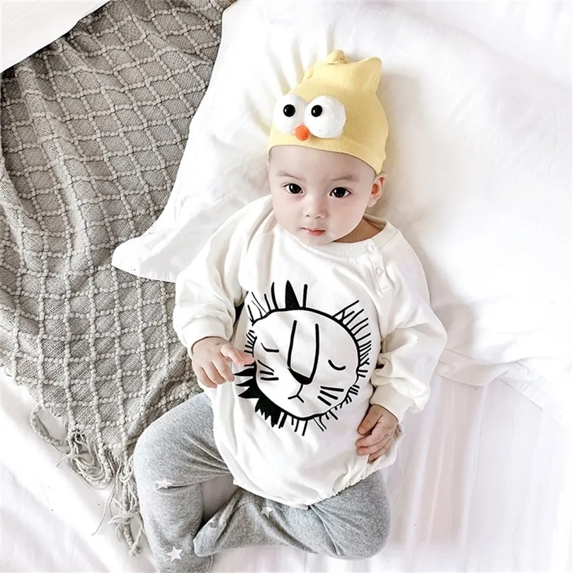 MILANCEL baby clothing set cute lion bodysuit and leggings 2 pcs baby boys suit toddler girl bodysuit set LJ201223