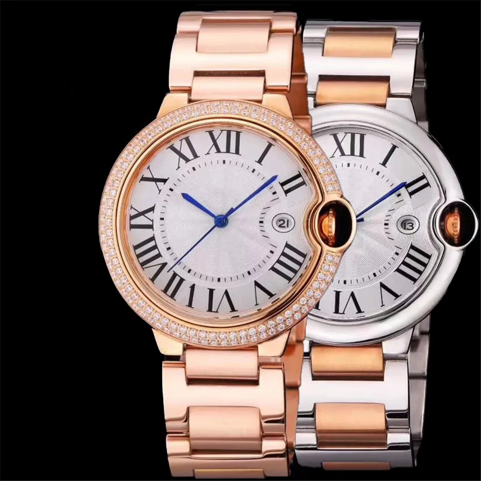 2023 Dropshipping Heren/vrouwen paar Horloge 42mm/36mm Beweging heren horloges 904L Stalen Armband/ lederen band Waterdicht horloge