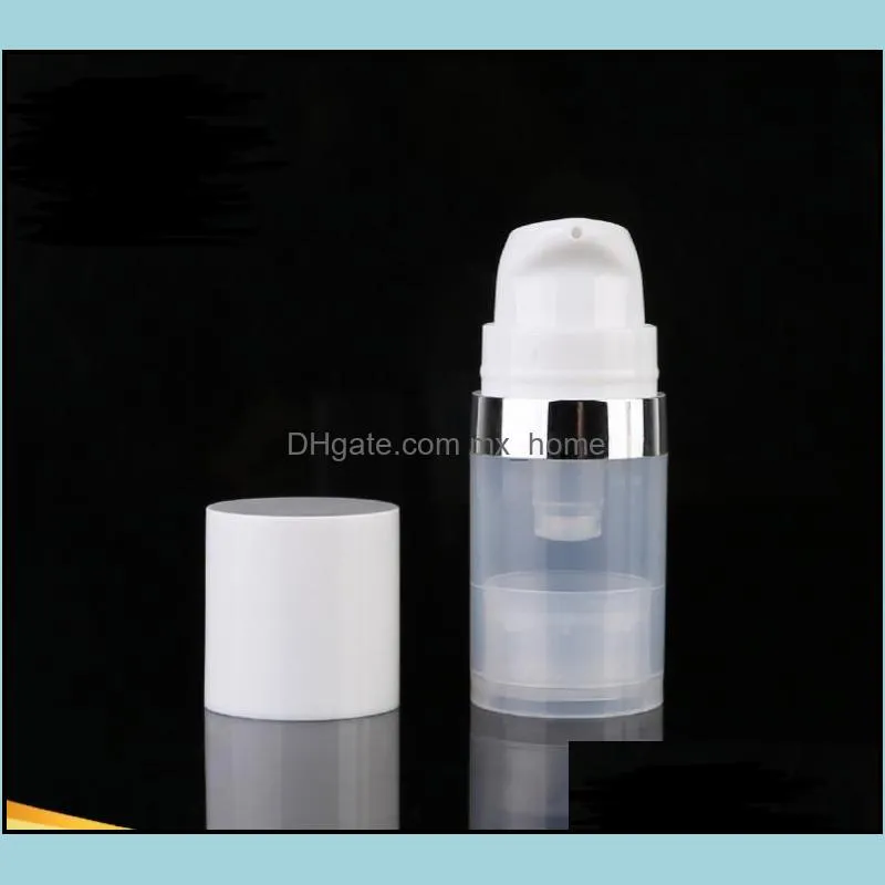 Empty 5ml 10ml 15ml Airless Bottles Clear Airless Vacuum Pump Lotion Bottle with Silver Line Cosmetic Packaging SN1306