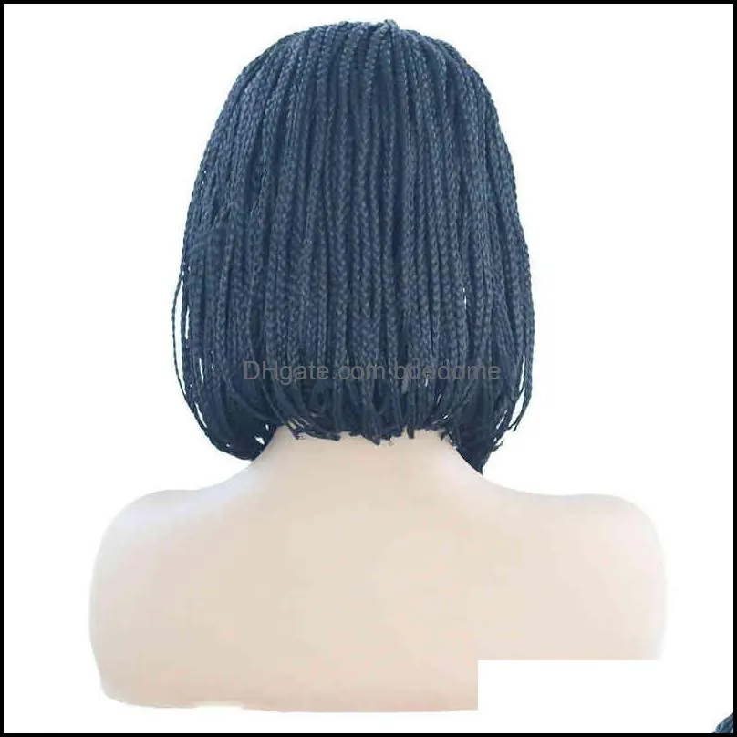 three strand braided wig dirty braided front lace chemical fiber wig