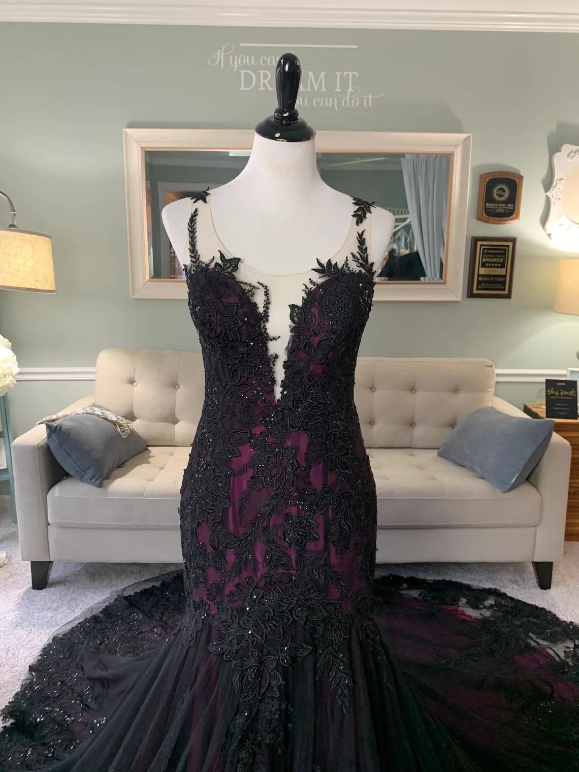 black and purple wedding dress Gothic Dresses Off Shoulder Sweep Train Lace Bridal Gown shoulder sleeves add a romantic touch Dark Purple & Black Wedding