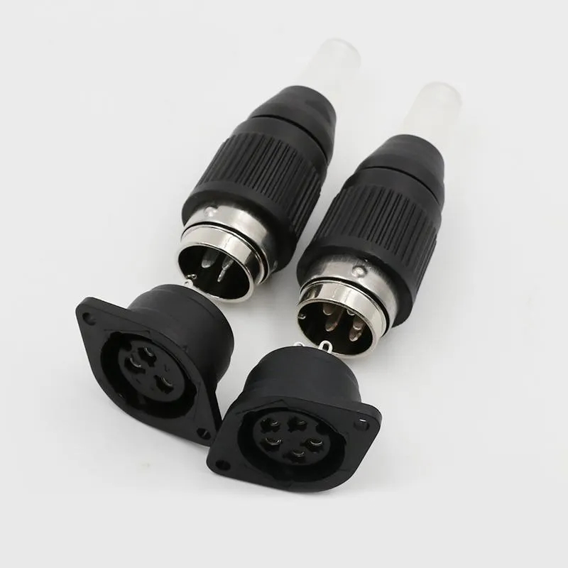 Andra belysningstillbehör Plastiska runda platta stift 3 Pole European Aviation Manlig plug -betyg Aktuell 10a Power 3Pin 5Pin Connector Adapter HI