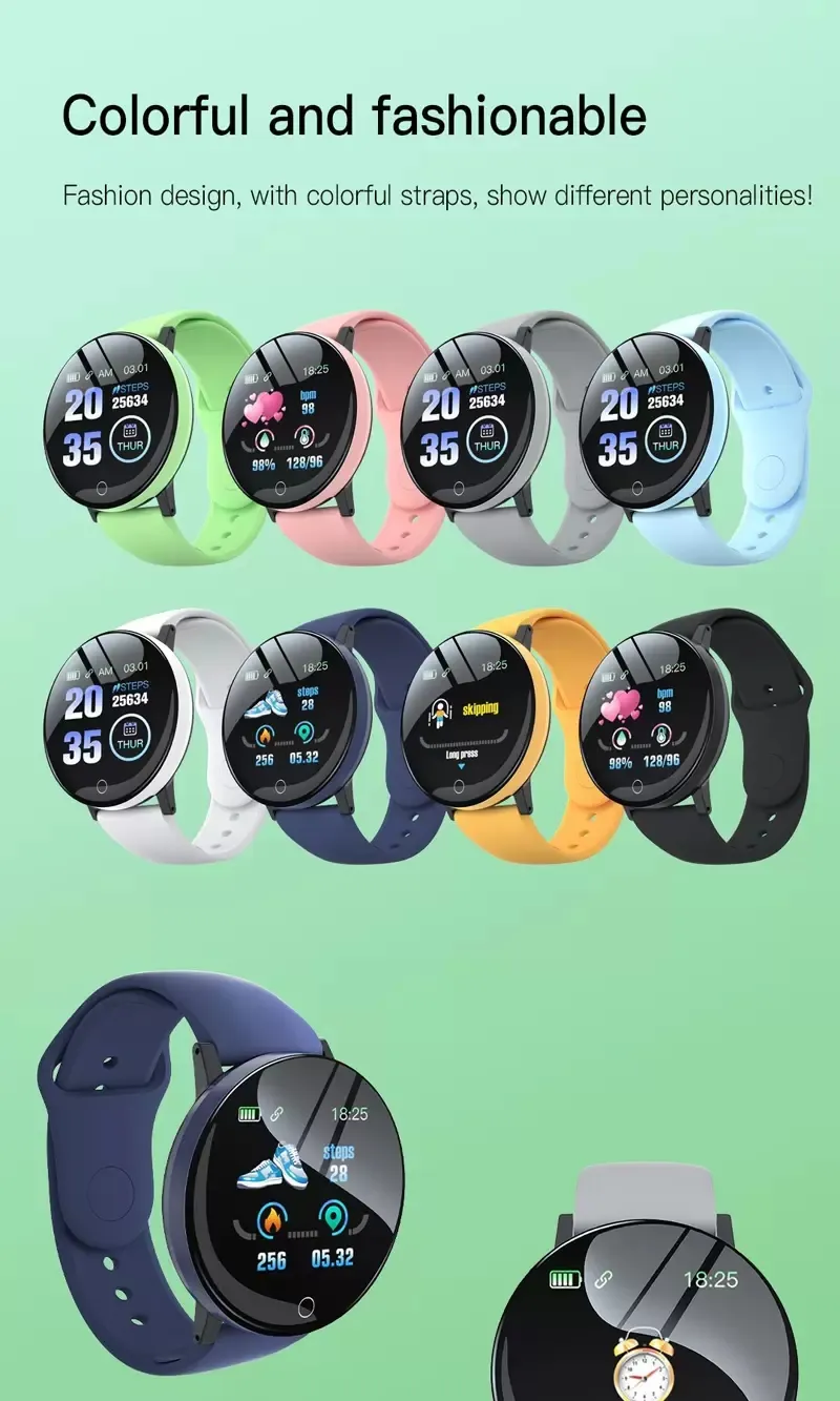 119 Plus Macaron Smart Watch Bracelet Wristbands Inch