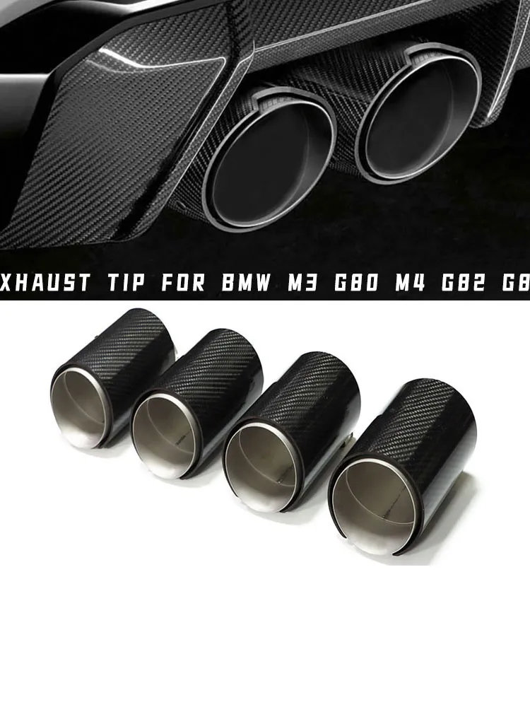 4 PCS Carbon Exhaut Pipes لـ BMW M3 G80 M4 G82 G83 G8X Performan