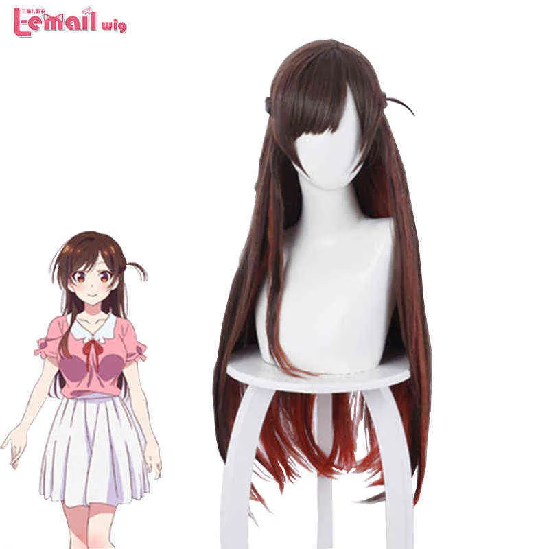 L-Email Wig Haintetic Hair Kanojo Okarishimasu Mizuhara Chizuru Cosplay Wig 80cm ملون مستقيم WIGS22050505