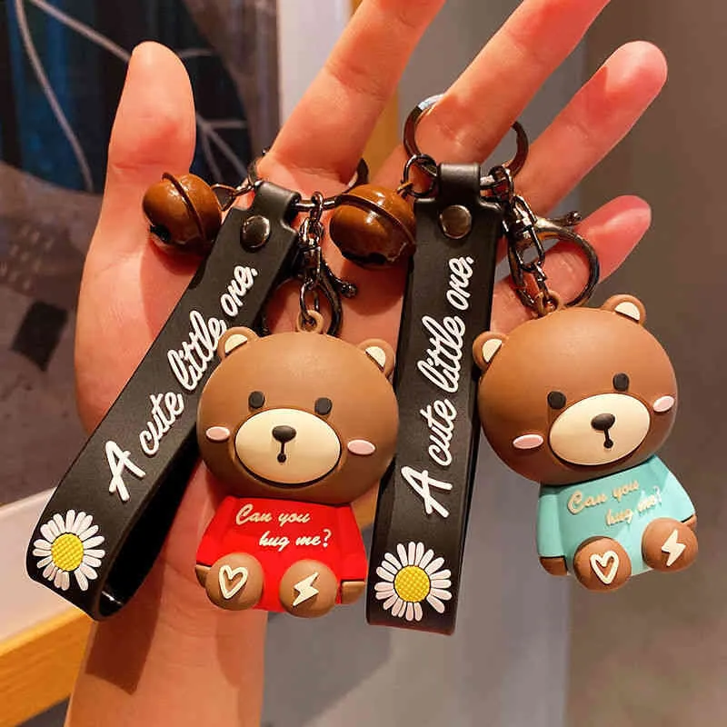 Designer Sneaker Leather Silicone Keychains Net Popular Big Bear Doll Cartoon Pendant Rope Cute Key Hanging Jewelry Women039s S620247h