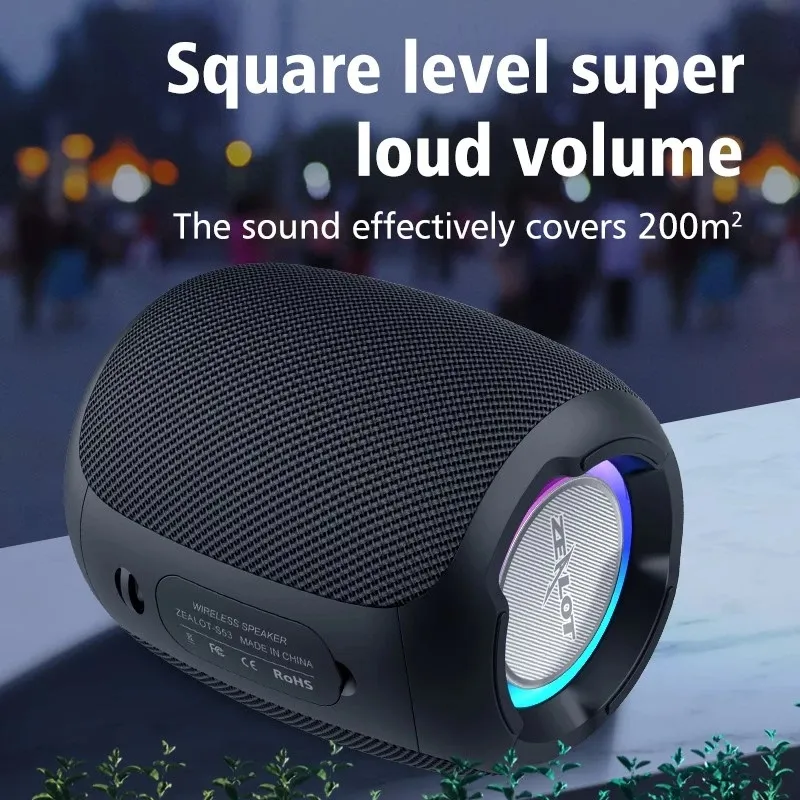 New Portable Speakers Zealot S53 Mini Bluetooth Speaker Wireless Column Waterproof HIFI Lossless Sound Quality Stereo Subwoofer Loudspeaker