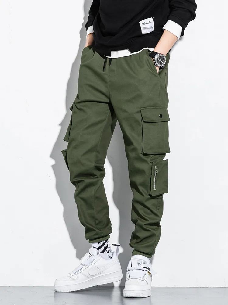 デザイナー春夏マルチポケット貨物パンツ男性ストリートウェアプラスサイズブラックジョガーズ男性カジュアルコットンズボン6xl 7xl 8x
