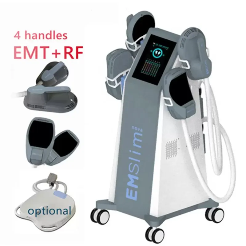 آلة التخسيس EMslim RF HI-EMT تشكيل EMS تحفيز العضلات الكهرومغناطيسي حرق الدهون hienmt نحت إزالة السيلوليت مع RF والوسادة