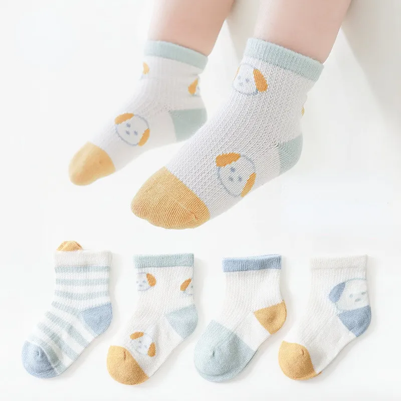Baby Socken Sommer Mesh Atmungsaktive Baumwolle Säuglings Socken Kinder Kinder Jungen Mädchen Cartoon Kurze Socke Für 0-8 Jahre