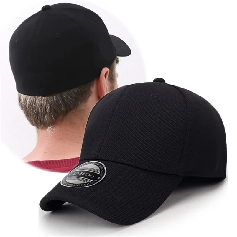 Stretch Hommes Femme Équipé Fermé Élasticité Flexible Flex Hiphop Caps Chapeaux Fit Visor NY Baseball Blank Solid Era 220704