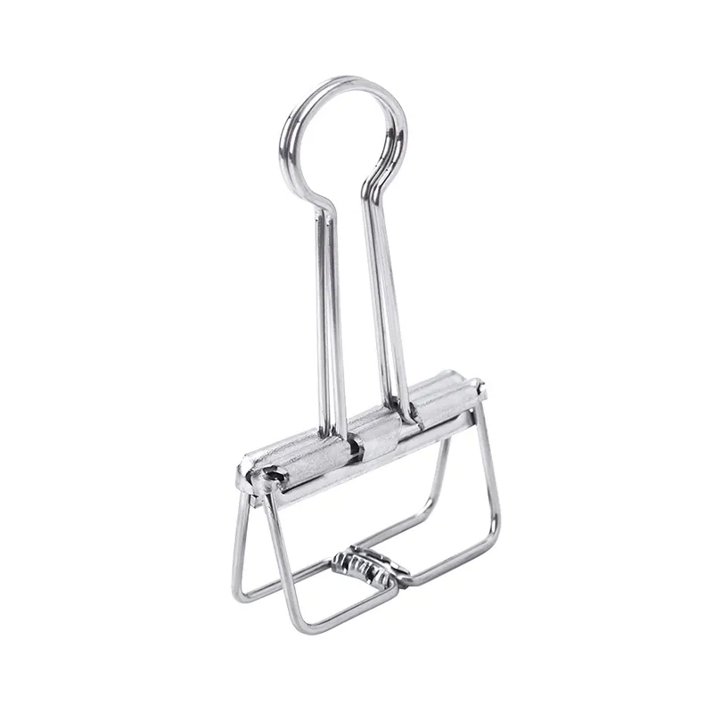 Office School Supplie Hollow Binder Clips 32mm Stainless Steel Paper Folder Metal Clip Planner File Clamp Multipurpose