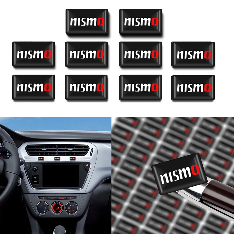 10 st Auto bilklistermärken 3d Nismo Epoxy Dekorativ Emblem Små dekorativa Badge för Nissan Tiida Teana Skyline Juke X-Trail