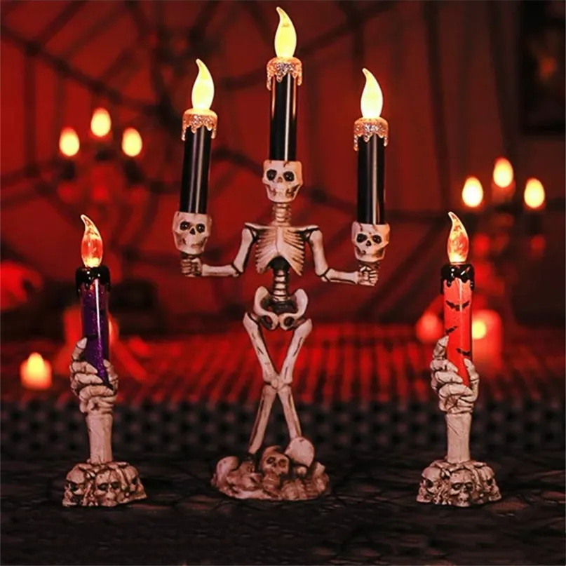 Inne świąteczne materiały imprezowe 1 Buah Baterai Lilin Tangan Hantu Halloween Lampu 220823