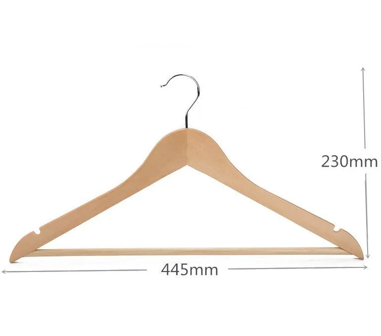 Multi-Functional Wooden Suit Hangers Wardrobe Storage Clothes Hanger Natural Finish Solid Folding Clothing-Drying Rack Clothing SN5628