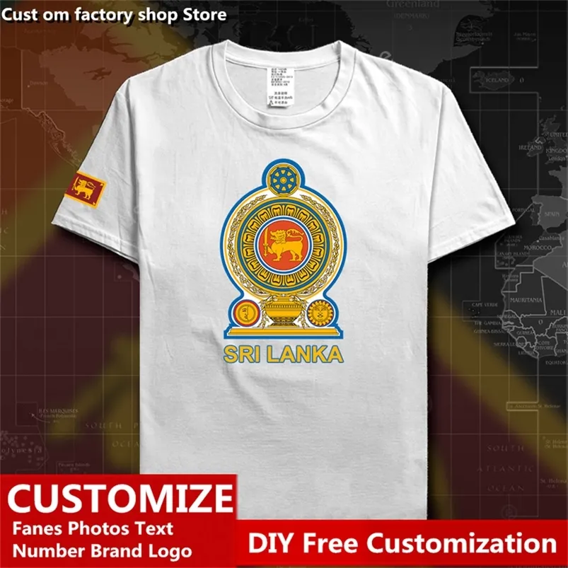 Sri Lanka Lankalı Ülke Tişört Özel Jersey hayranları DIY İsim Numarası Yüksek Sokak Moda Gevşek Tişört Tişört 220616GX