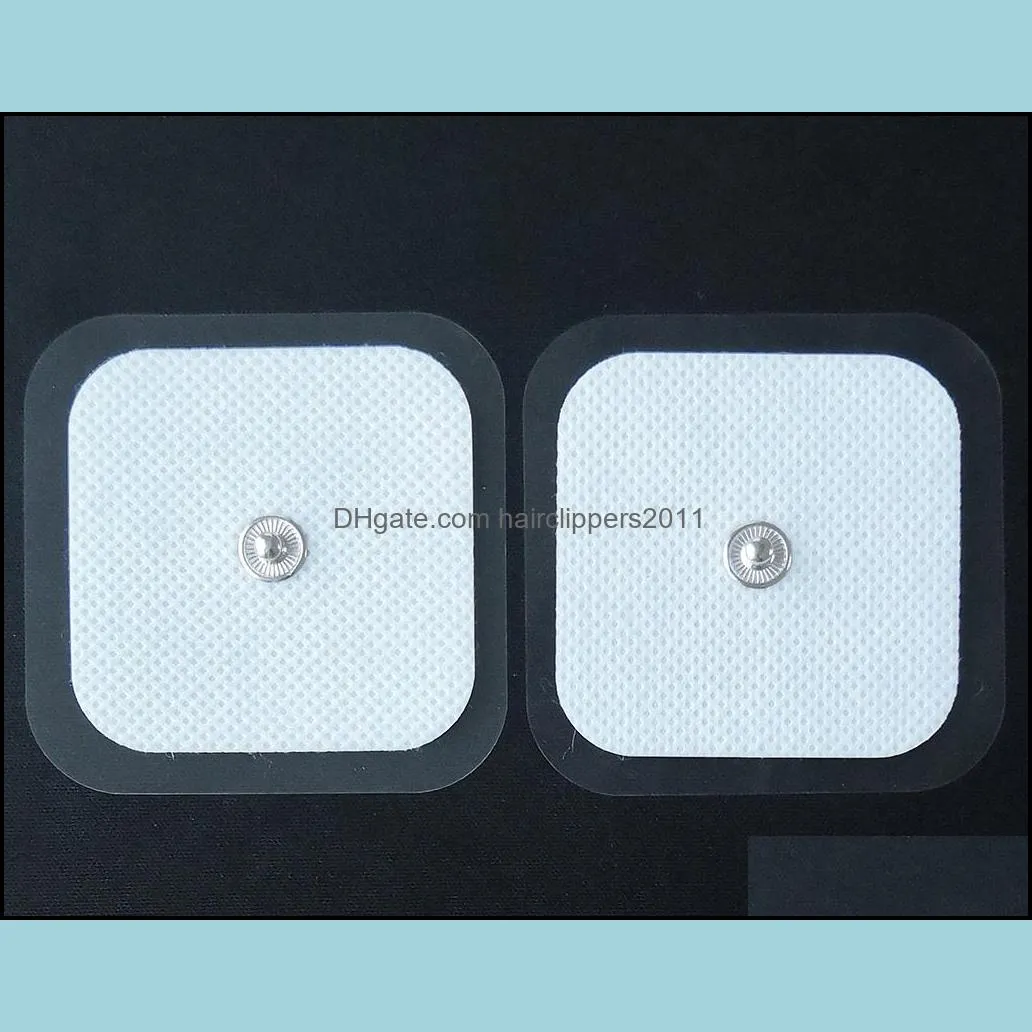 TENS Unit Pads Replacements 2x2 Inch Snap Electrodes Patch Reusable Electro therapy Pads for EMS Muscle Stimulator