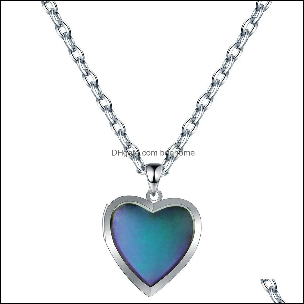 Classic Color Changing Love Heart Shaped Choker Necklace For Women Locket Pendant Female Fashion Jewelry Gifts Accessories
