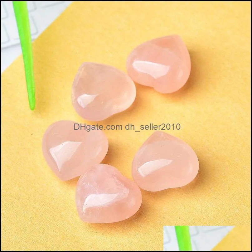 random color mini 15mm love heart statue natural stone carving home decoration crystal polishing dhseller2010