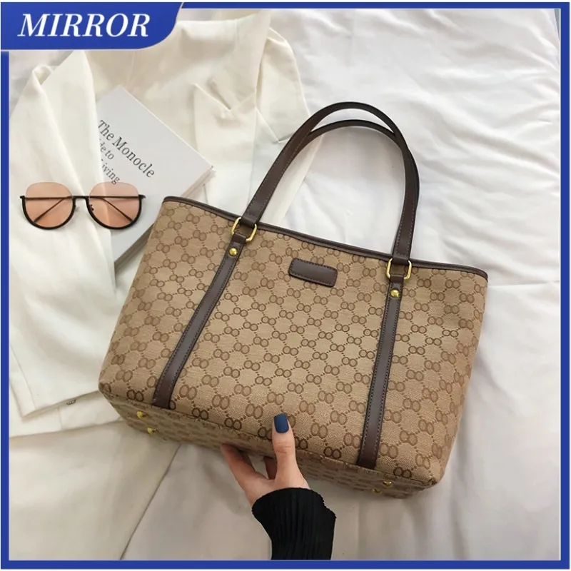 MIRROR Luxury Bag Street Big Women's Korean Atmospheric Handbag Large Capacity Fashion Handbags One Shoulder Tote Bags Ready Stock