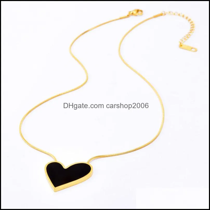 pendant necklaces 316l stainless steel fashion upscale jewelry minimalism love heart charms snake chain choker & pendants for women