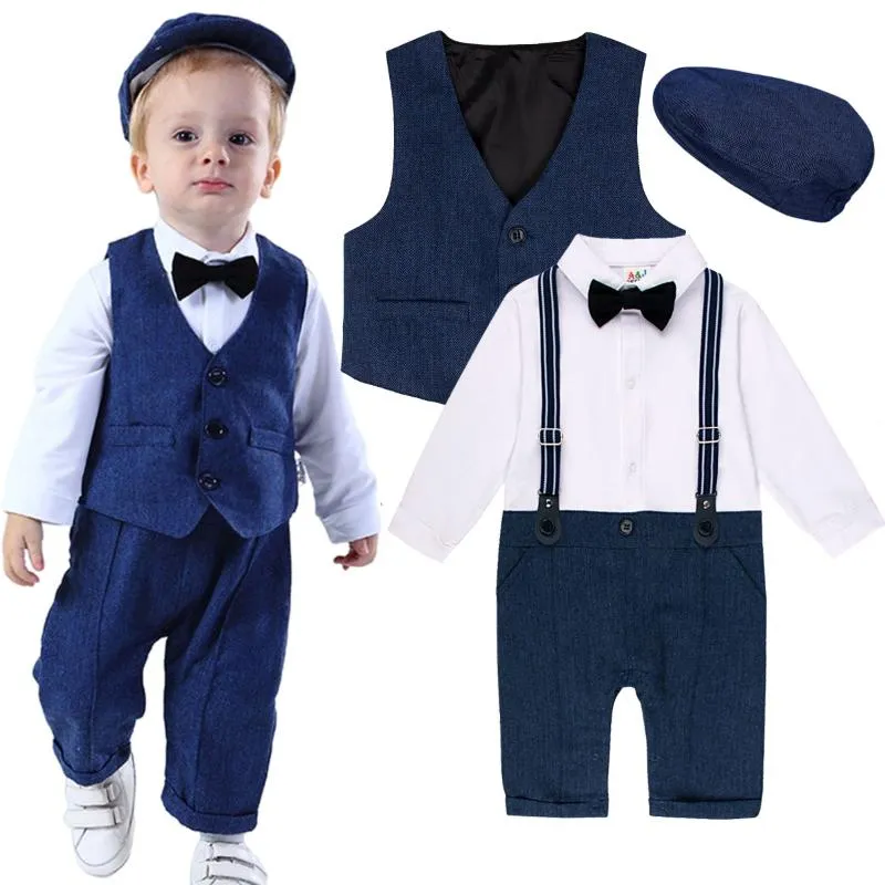 Clothing Sets Baby Boy Gentleman Outfit Infant Birthday Party Set Toddler Baptism Christmas Suit Born Xmas Christening RomperClothing