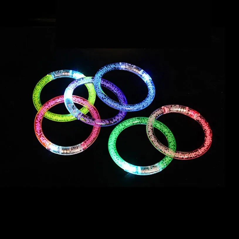 Juguetes iluminados LED Pulsera de acrílico intermitente Pulsera luminosa Suministros para fiestas Regalos para niños 270y240q235O