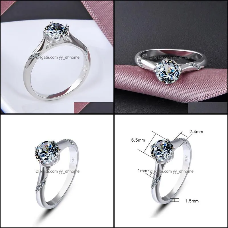 100% Genuine 925 Sterling Silver Wedding Ring for Women Korea Japan Bling Zircon Rings Engagement Promise Jewelry YMR973