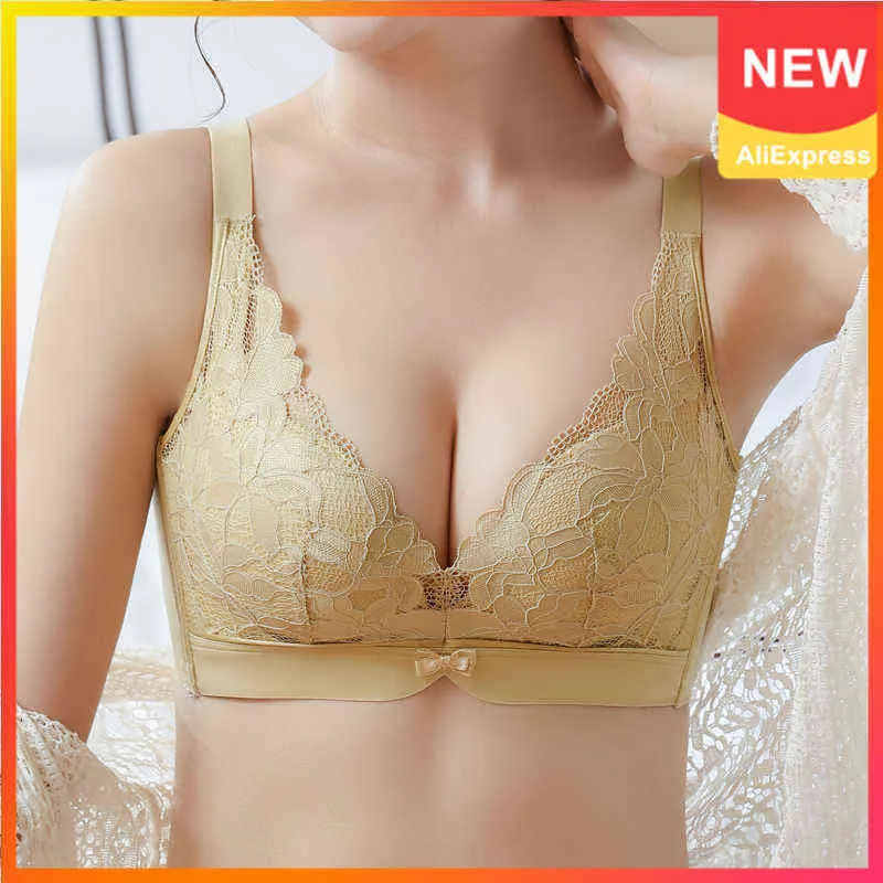 Latex Underwear Women Bra Wire Free Sexy Bras Lace Push Up Bra 3/4 A B Cup Lingerie Fashion Seamless Brassiere T220726