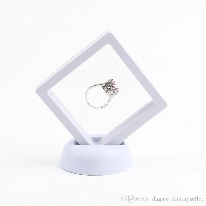 White black Jewelry Ring Pendant Display Stand Suspended Floating Display Case Jewellery Coins Gems Artefacts Packing Boxes LX7771