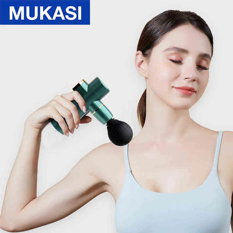Mukasi Massage Gun Deep Tissue Massager Therapy Body Muscle Stimulation Pain Relief For Ems Pain Relaxation Fitness Shaping 220602