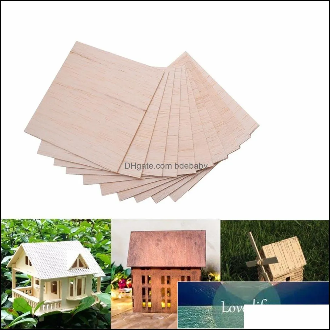 10Pcs 100x100x2mm Wooden Plate Model Balsa Wood Sheets DIY House Ship Aircraft