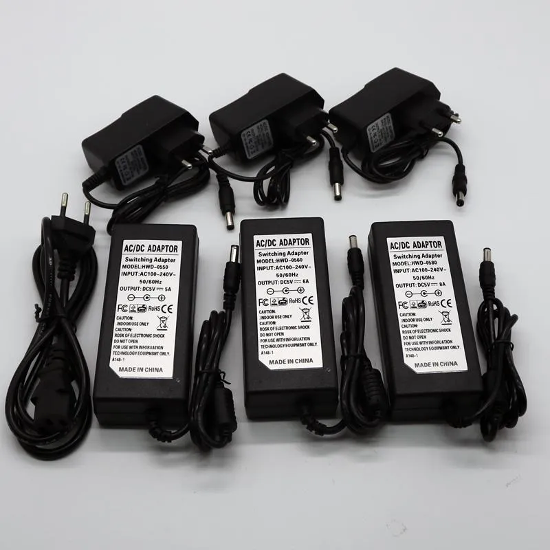 Paski Transformator zasilający 1A 2A 3A 5A 6A 8A AC DC DC SLICJA DOSIĘCZENIA LED Diod EU/US/UK/AU Wtyczka