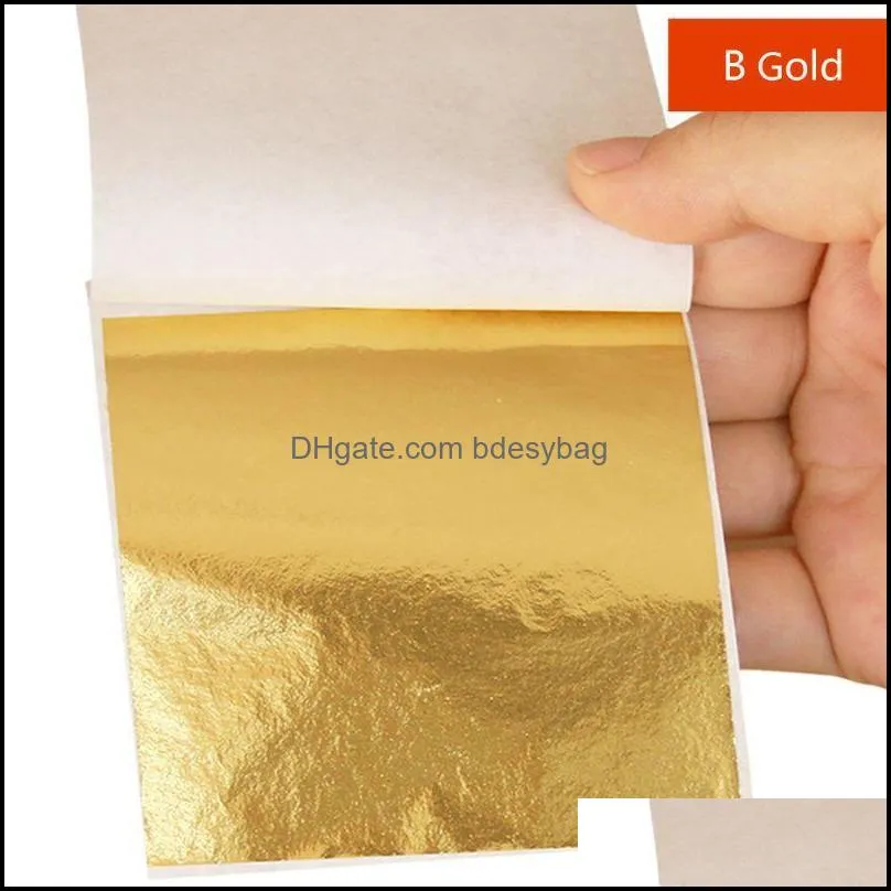 other 100pcs gold leaf sheet diy imitation foil paper resin jewelry making gilding artother
