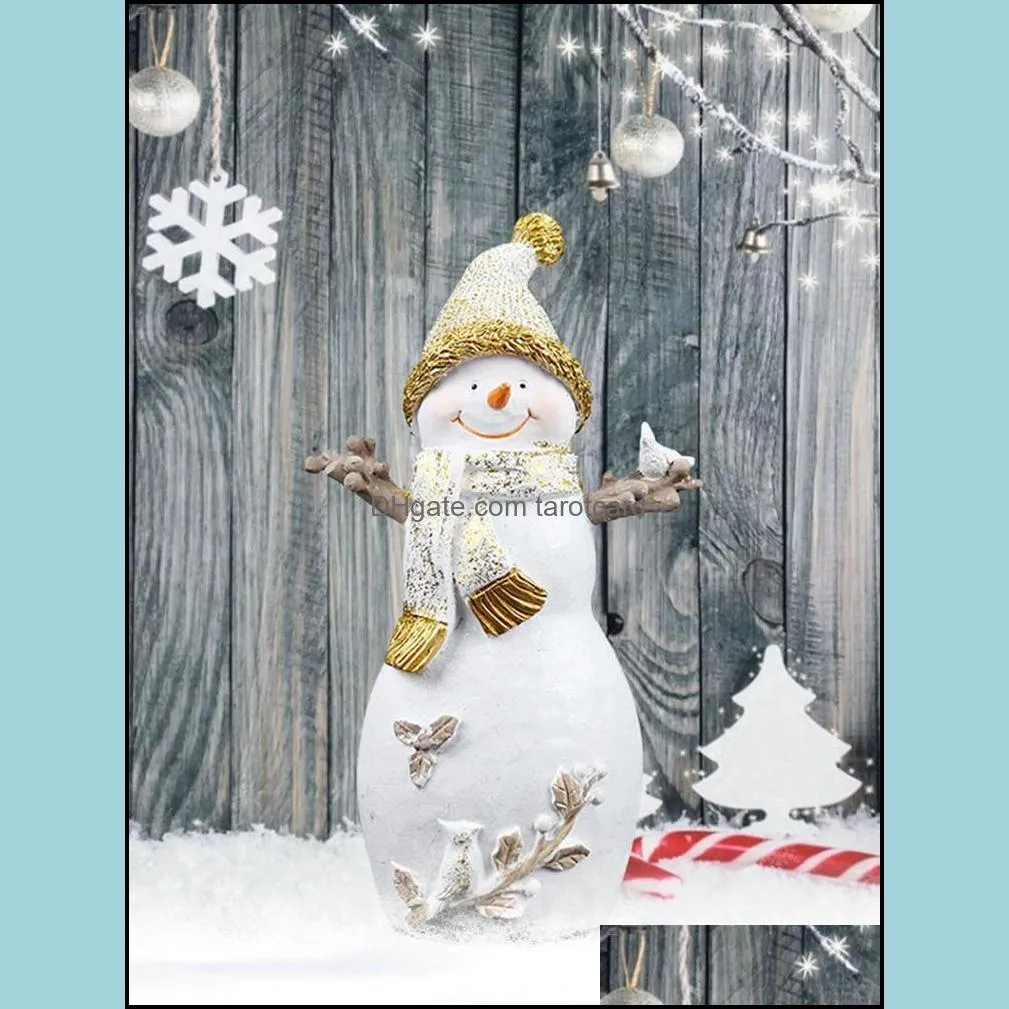 Party Decoration DIY Christmas Snowman Pendant 2022 Resin Doll Year Crafts For Gift Home Decor