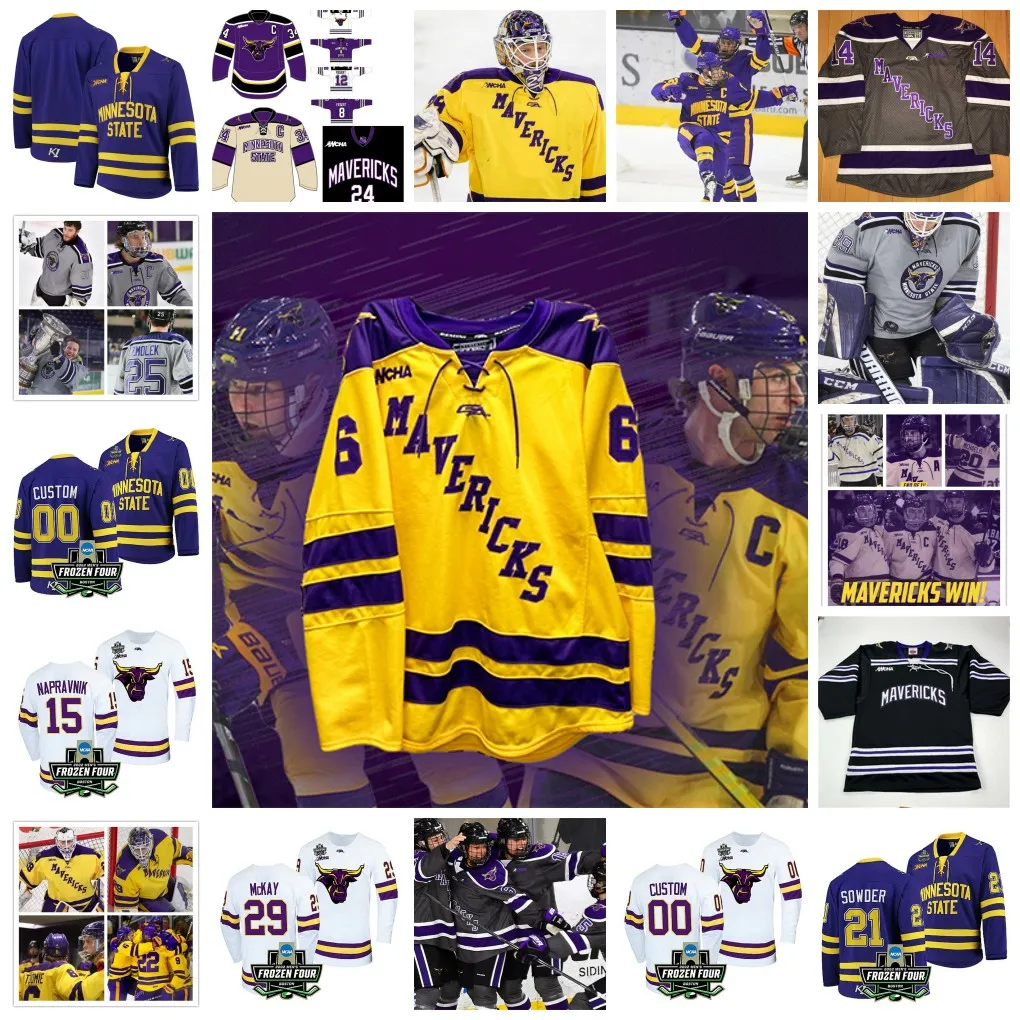 Minnesota State Mavericks Hockey Jersey NCAA Frozen Four Furry