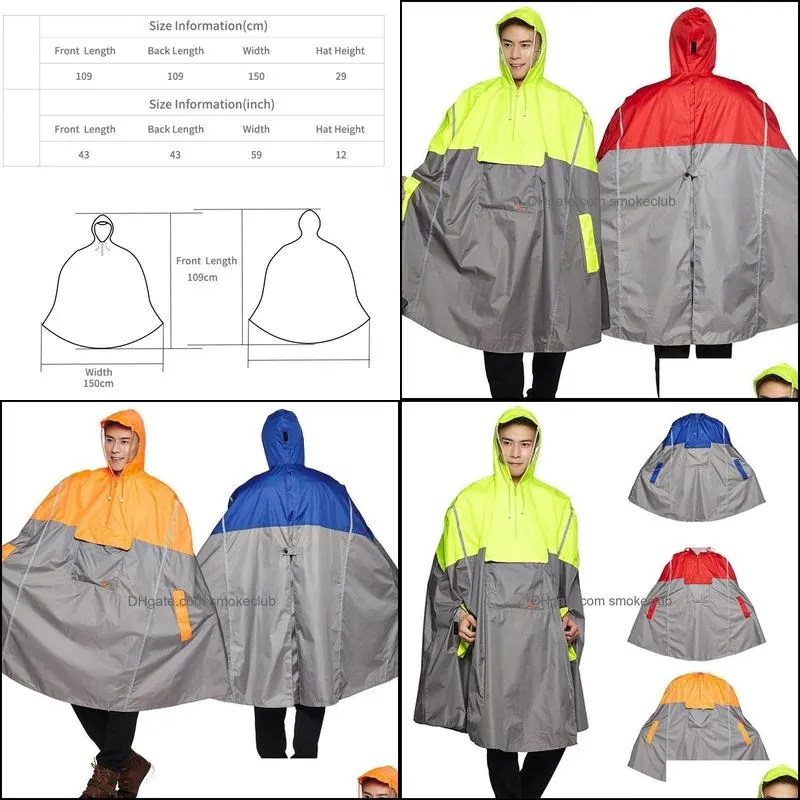 QIAN Hooded Rain Poncho Bicycle Waterproof coats Cycling Jacket for Men Women Adults Cover Fishing Climbing 220217