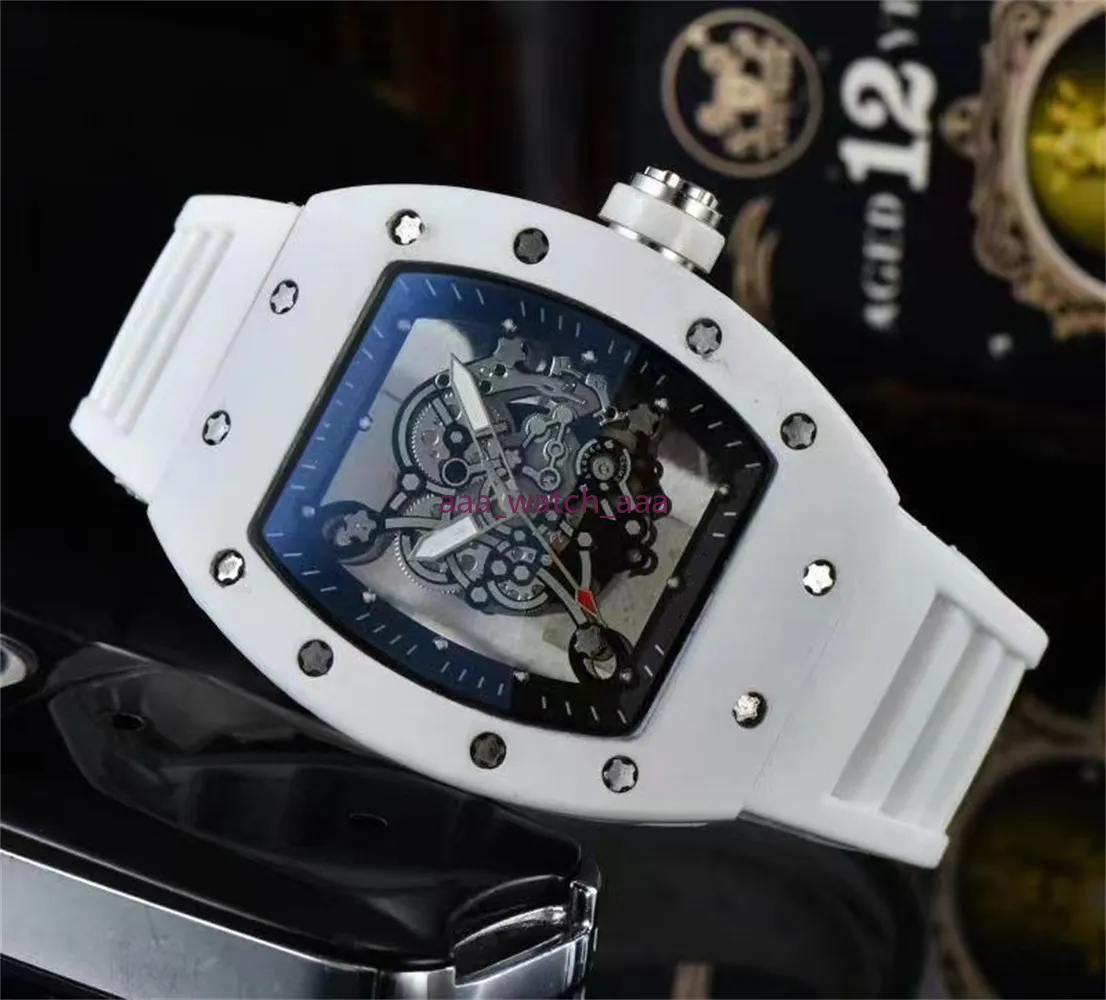 2022 Fashion Mens Skeleton Rubber Watch Automatic Movement Men