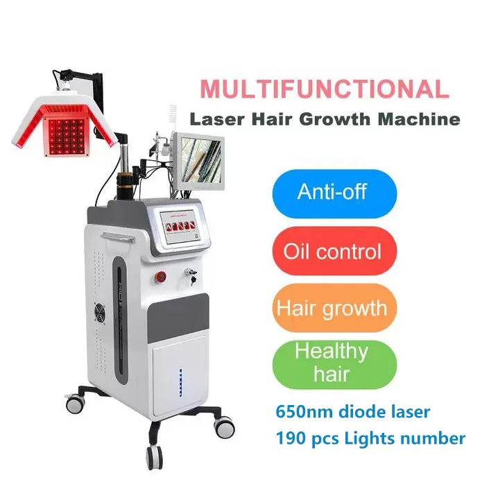 Anti håravfall laserdioder hår återväxt tillväxt pdt LED -ljus 650 nm lasermaskin