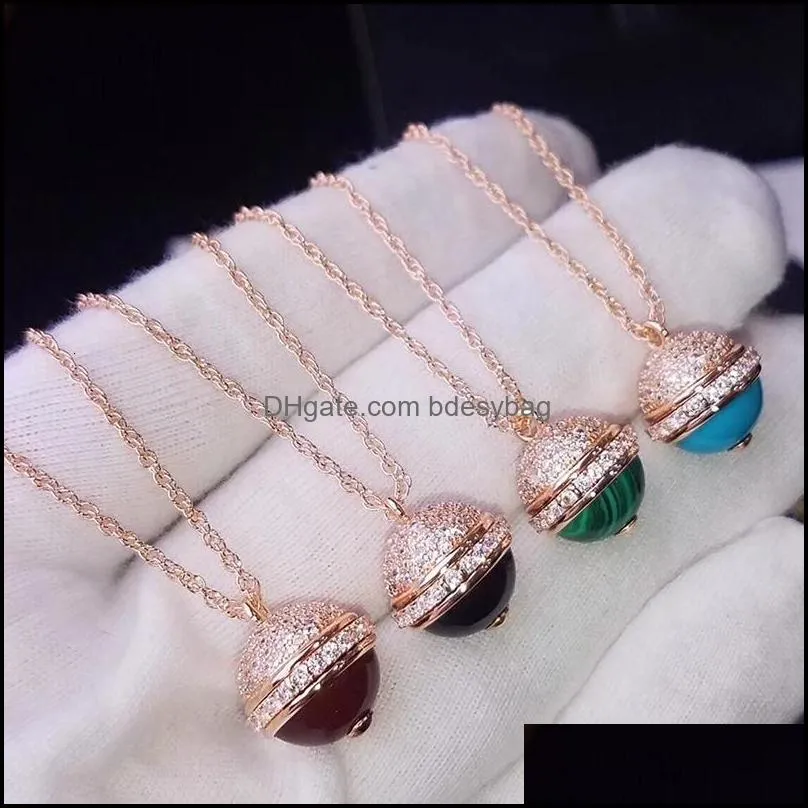Charms smycken fynd komponenter märke ren 925 sterling sier för kvinnor colorf ball hänge halsband st dhyc4