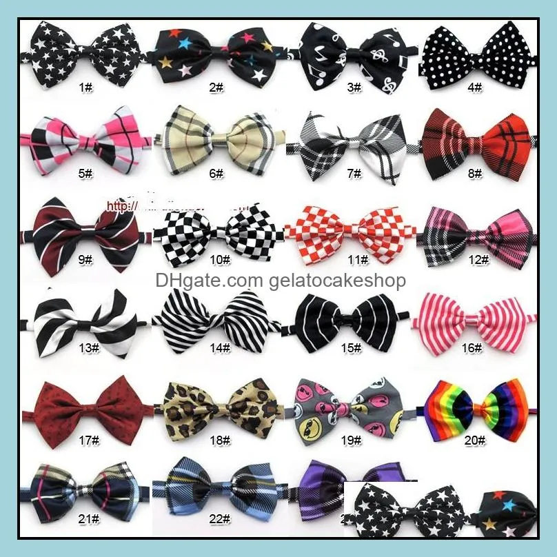 Dog Apparel 60PC/Lot Arrival Colorful Adjustable Pet Neckties Bowties Cat Puppy Bow Ties Grooming Supplies 6 Types GL0111