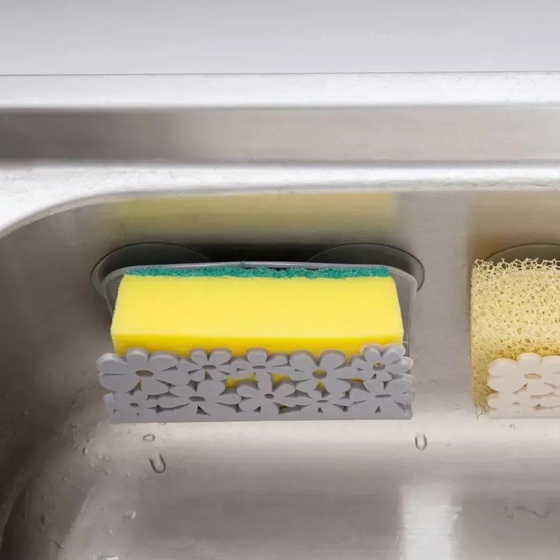 Porte-Savon Céramique Feuille Enroulée Avec Drain - Support Éponge Et Brosse Pour Évier Cuisine Ou Salle De Bain - Design Blanc Et Doré Moderne