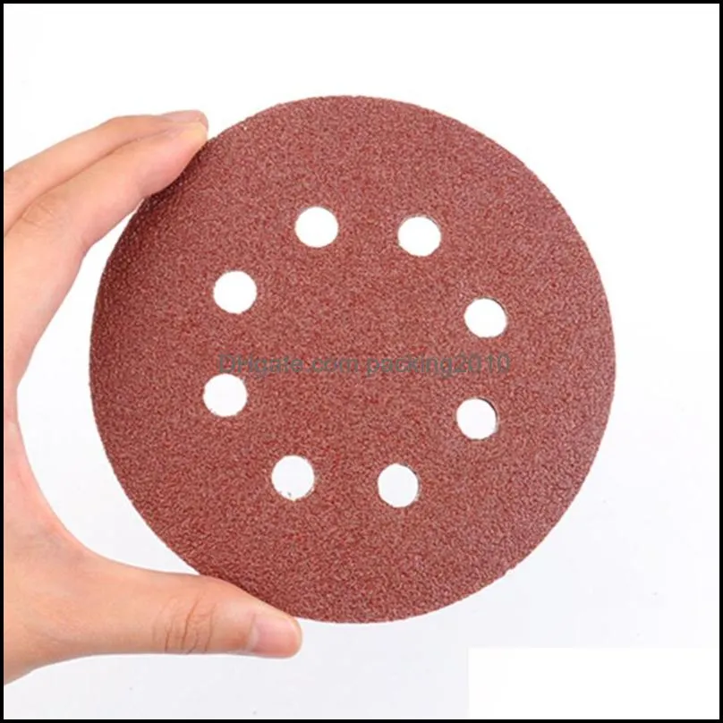 5 inch 8 hole sanding discs sandpaper sanding pads abrasive tools 40 60 80 100 120 180 240 320 400 600 800 1000 1200 1500 2000 3000