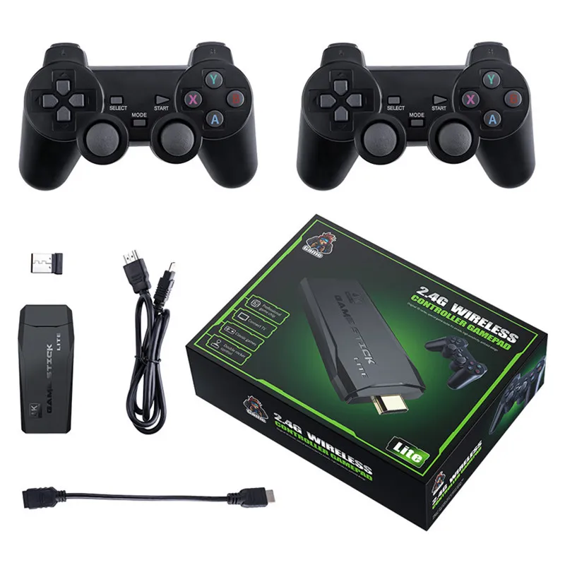 4K-spel M8 USB 2.4G trådlös konsol Nostalgic Host 3500 Classic Stick Lite 8 Bit Mini Retro Controller HDMI-kompatibel Dual Gamepad