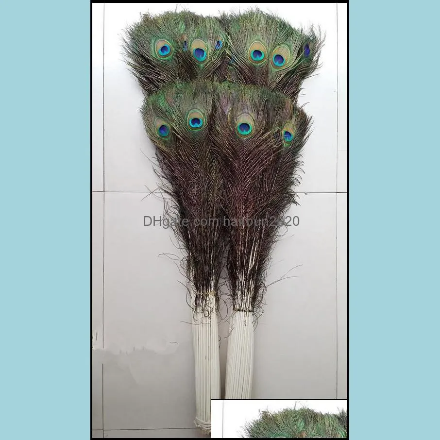 Wholesale 100pcs/lot 10-44inch/25-110cm beautiful High quality natural peacock feathers eyes for DIY clothes decoration Wedding