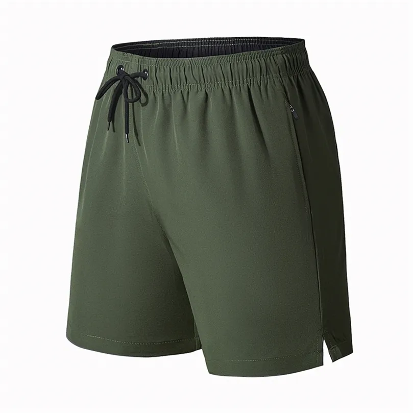 Pantalones cortos deportivos de secado rápido para hombres Casual Plus Tamaño grande Playa de verano Pantalones cortos lisos Gimnasio Fastdry Entrenamiento Running Ropa deportiva 220622