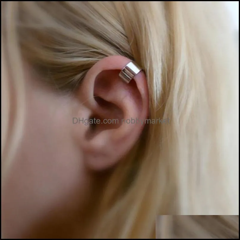 1pcs Ear Clip Cuff Wrap Earrings Punk Simple For Men Women Nose Ring Clip-on Earrings Non-piercing Jewelry