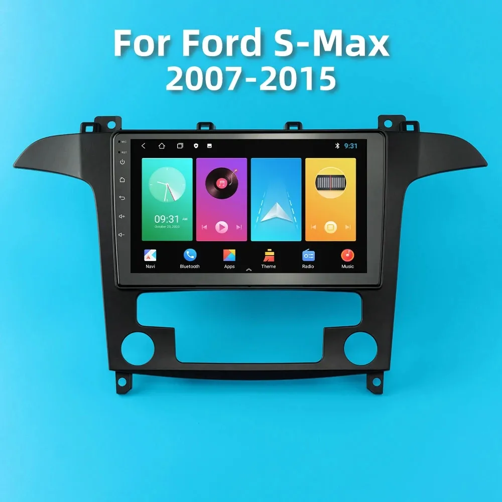 Sistema audio per auto Lettore Android 10 Video da 9 pollici per navigazione GPS Ford S-MAX 2007-2008