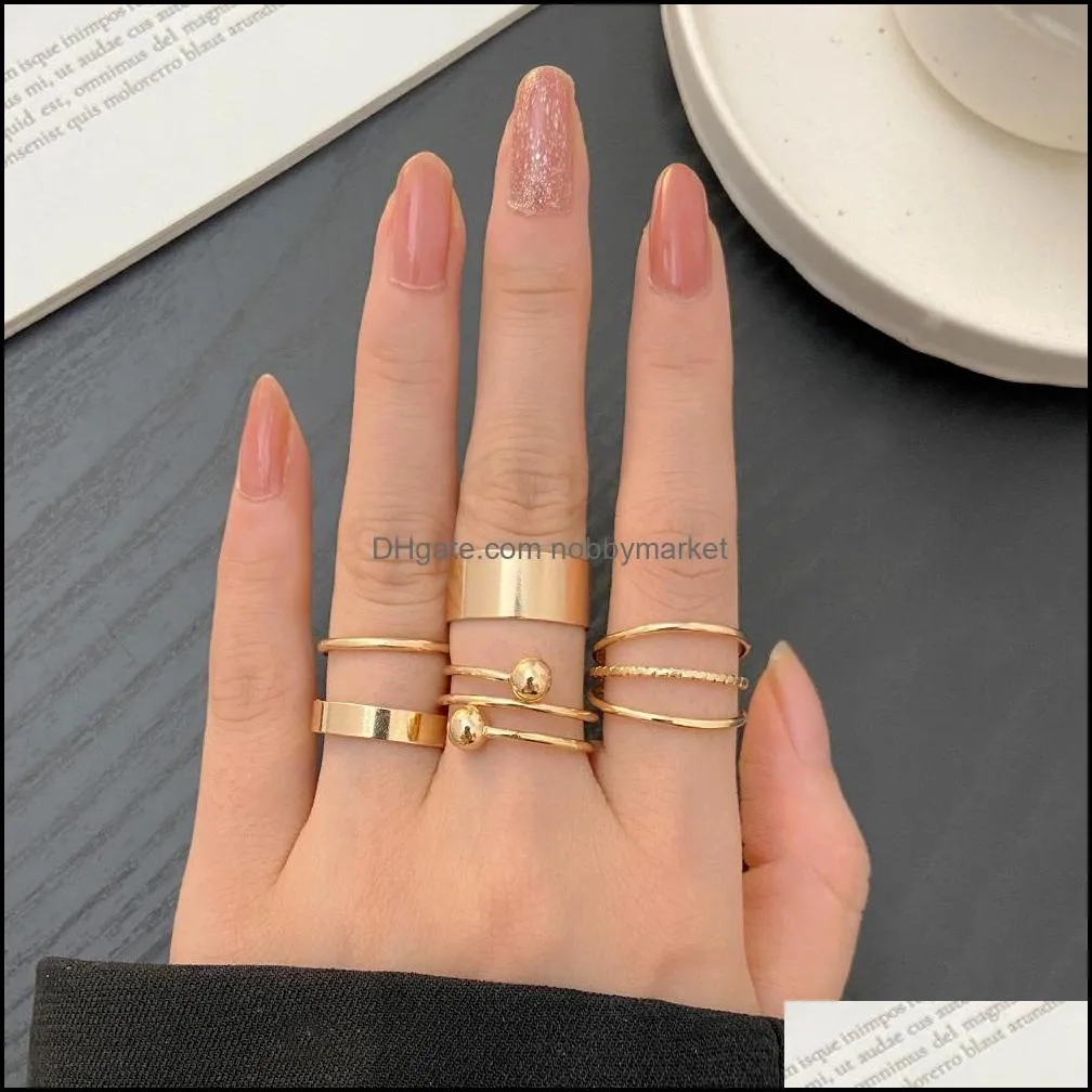Joint Ring Wholesale Creative Personality Simple Stacking Combination Set 7 Piece Rings